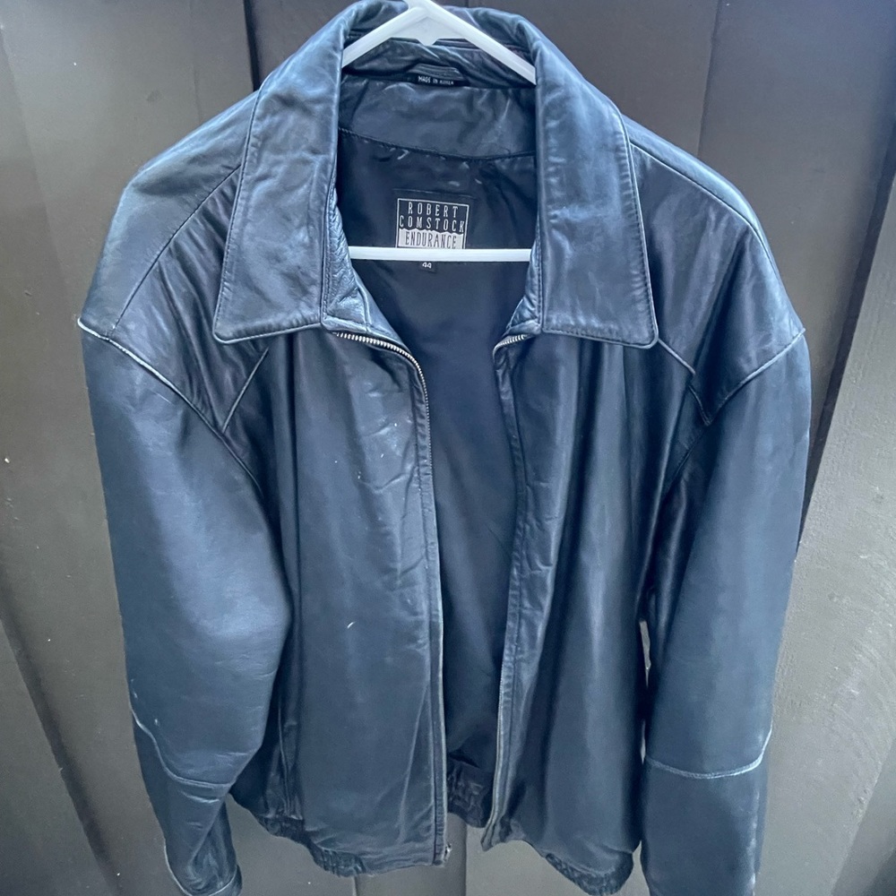 Vintage Robert Comstock Leather Bomber Jacket